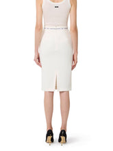 Load image into Gallery viewer, Skirt in crêpe fabric with logo ribbon