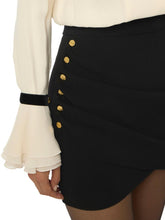 Load image into Gallery viewer, Skirt in lightweight crêpe fabric with jewel buttons