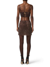 Load image into Gallery viewer, Skirt in tulle fabric with crocodile embroideries