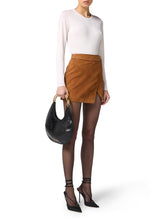 Load image into Gallery viewer, Miniskirt in suede with vinyl details