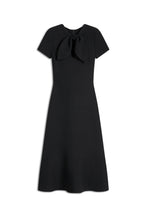 Load image into Gallery viewer, CREPE KNIT CRAVAT DRESS - BLACK