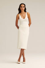 Load image into Gallery viewer, CREPE KNIT V NECK SINGLET - CREAM