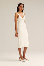 Load image into Gallery viewer, CREPE KNIT V NECK SINGLET - CREAM