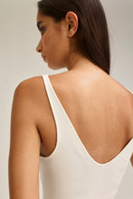 Load image into Gallery viewer, CREPE KNIT V NECK SINGLET - CREAM