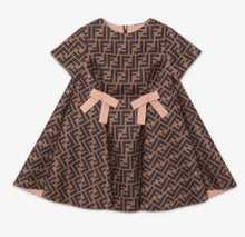Load image into Gallery viewer, Fendi neoprene dress allover logo print with bows