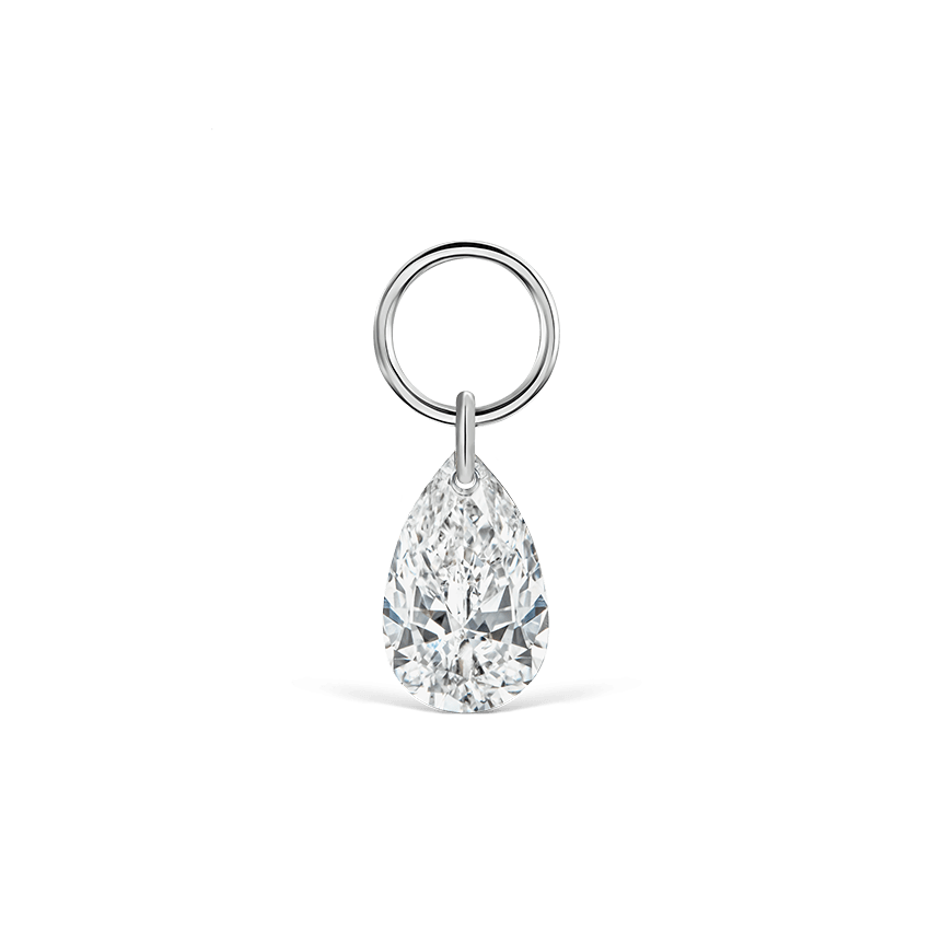 Pear Floating Diamond Charm (5mm)