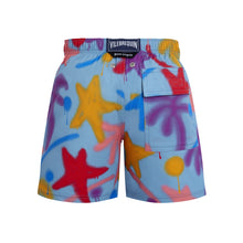 Load image into Gallery viewer, Stretch Swim shorts Spray Paint - VBQ x Palm Angels