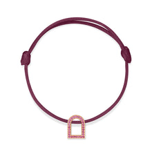 Load image into Gallery viewer, L'Arc Voyage Charm MM, 18k Rose Gold with Galerie Pink Sapphires on Silk Cord - DAVIDOR