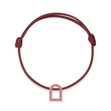 Load image into Gallery viewer, L'Arc Voyage Charm MM, 18k Rose Gold with Galerie Pink Sapphires on Silk Cord - DAVIDOR