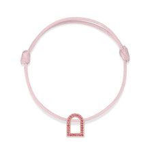 Load image into Gallery viewer, L'Arc Voyage Charm MM, 18k Rose Gold with Galerie Pink Sapphires on Silk Cord - DAVIDOR