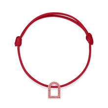 Load image into Gallery viewer, L'Arc Voyage Charm MM, 18k Rose Gold with Galerie Pink Sapphires on Silk Cord - DAVIDOR