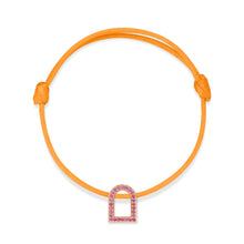 Load image into Gallery viewer, L'Arc Voyage Charm MM, 18k Rose Gold with Galerie Pink Sapphires on Silk Cord - DAVIDOR