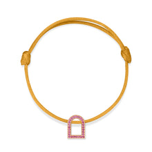 Load image into Gallery viewer, L'Arc Voyage Charm MM, 18k Rose Gold with Galerie Pink Sapphires on Silk Cord - DAVIDOR