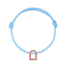 Load image into Gallery viewer, L'Arc Voyage Charm MM, 18k Rose Gold with Galerie Pink Sapphires on Silk Cord - DAVIDOR
