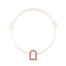 Load image into Gallery viewer, L'Arc Voyage Charm MM, 18k Rose Gold with Galerie Pink Sapphires on Silk Cord - DAVIDOR