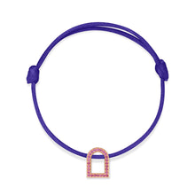 Load image into Gallery viewer, L'Arc Voyage Charm MM, 18k Rose Gold with Galerie Pink Sapphires on Silk Cord - DAVIDOR