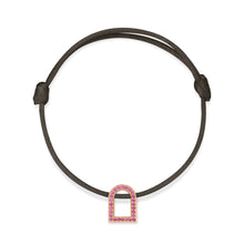 Load image into Gallery viewer, L'Arc Voyage Charm MM, 18k Rose Gold with Galerie Pink Sapphires on Silk Cord - DAVIDOR