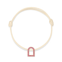 Load image into Gallery viewer, L'Arc Voyage Charm MM, 18k Rose Gold with Galerie Pink Sapphires on Silk Cord - DAVIDOR