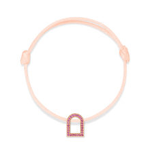 Load image into Gallery viewer, L'Arc Voyage Charm MM, 18k Rose Gold with Galerie Pink Sapphires on Silk Cord - DAVIDOR