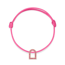 Load image into Gallery viewer, L'Arc Voyage Charm MM, 18k Rose Gold with Galerie Pink Sapphires on Silk Cord - DAVIDOR