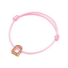 Load image into Gallery viewer, L'Arc Voyage Charm MM, 18k Rose Gold with Galerie Pink Sapphires on Silk Cord - DAVIDOR
