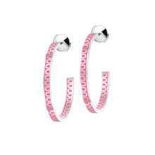 Load image into Gallery viewer, L'Arc de DAVIDOR Creole Earring MM, 18k White Gold with Lacquered Ceramic - DAVIDOR