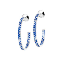 Load image into Gallery viewer, L'Arc de DAVIDOR Creole Earring MM, 18k White Gold with Lacquered Ceramic - DAVIDOR