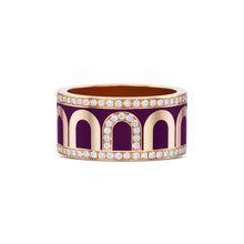 Load image into Gallery viewer, L'Arc de DAVIDOR Ring GM, 18k Rose Gold with Aubergine Lacquered Ceramic and Porta Diamonds - DAVIDOR