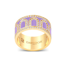 Load image into Gallery viewer, L'Arc de DAVIDOR Ring GM, 18k Yellow Gold with Lavande Lacquered Ceramic and Palais Diamonds - DAVIDOR