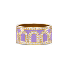 Load image into Gallery viewer, L'Arc de DAVIDOR Ring GM, 18k Yellow Gold with Lavande Lacquered Ceramic and Palais Diamonds - DAVIDOR