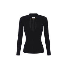 Load image into Gallery viewer, Top in ribbed knit fabric with openwork details