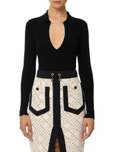 Load image into Gallery viewer, Top in ribbed knit fabric with openwork details