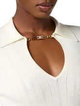 Load image into Gallery viewer, Top in ribbed knit fabric with openwork details