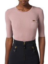 Load image into Gallery viewer, Ribbed knit top with breast pocket