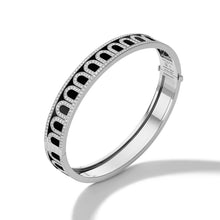 Load image into Gallery viewer, L'Arc de DAVIDOR Bangle MM, 18k White Gold with Lacquered Ceramic and Palais Diamonds - DAVIDOR