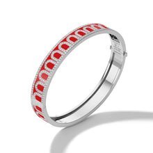 Load image into Gallery viewer, L'Arc de DAVIDOR Bangle MM, 18k White Gold with Lacquered Ceramic and Palais Diamonds - DAVIDOR