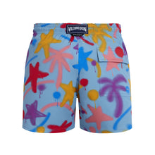 Load image into Gallery viewer, Stretch Short Swim Shorts Spray Paint - VBQ x Palm Angels