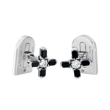 Load image into Gallery viewer, Arch Florale Cufflinks, 18k White Gold with DAVIDOR Arch Cut Black Spinel and Brilliant Diamonds - DAVIDOR