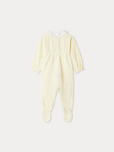 Load image into Gallery viewer, Tintina velvet pajamas with cherry embroidered collar in organic cotton