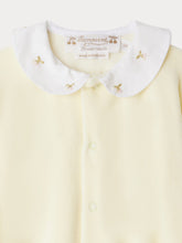 Load image into Gallery viewer, Tintina velvet pajamas with cherry embroidered collar in organic cotton