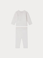 Load image into Gallery viewer, Jina set with fancy stitch on the neckline in white wool