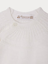 Load image into Gallery viewer, Jina set with fancy stitch on the neckline in white wool