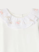 Load image into Gallery viewer, June bodysuit with embroidered collar in organic cotton