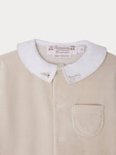 Load image into Gallery viewer, Tilouan velvet pajamas with rabbit embroidery collar in organic cotton