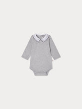 Load image into Gallery viewer, September bodysuit with dotted embroidered collar in organic cotton