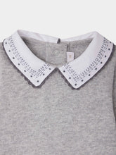 Load image into Gallery viewer, September bodysuit with dotted embroidered collar in organic cotton