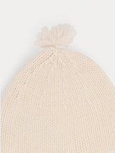Load image into Gallery viewer, Cashmere Baby beanie hat milk white with pompoms