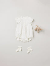 Load image into Gallery viewer, Baby Dobby Voile Romper milk white