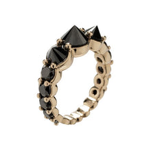 Load image into Gallery viewer, 18k white gold ring with black diamonds