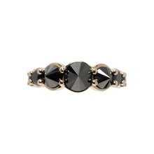 Load image into Gallery viewer, 18k white gold ring with black diamonds